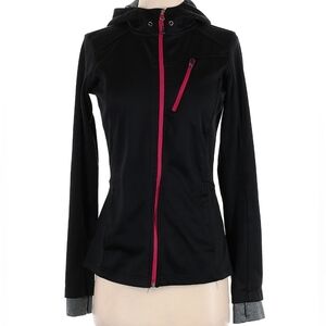 Mondetta active jacket with thumb holes zipper, pink accent size S